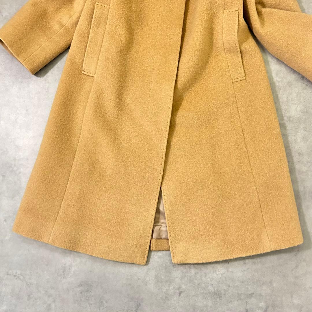 【23区】アンゴラ混 キャメル系ロングコート 36 / S相当