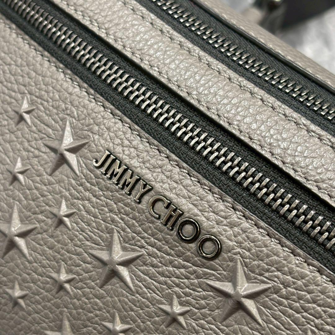 未使用タグ付 JIMMY CHOO ボディバッグ エンボス グレー ななめがけ