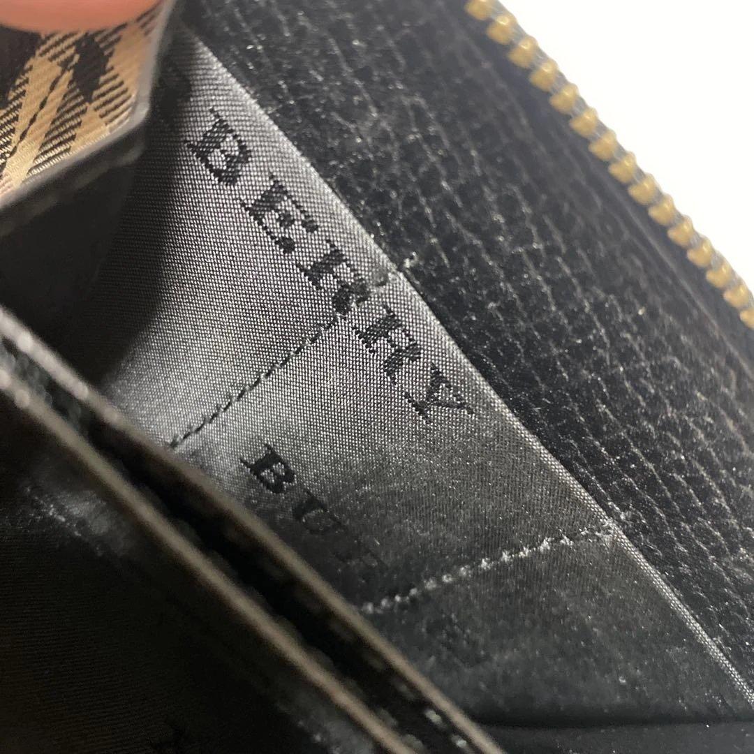 【週末お値下げ】バーバリー　ラウンドファスナー　ケース ブラック　メンズ