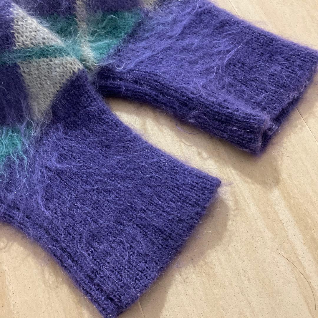 LOEFF / アーガイルシャギーモヘアＶネックニット