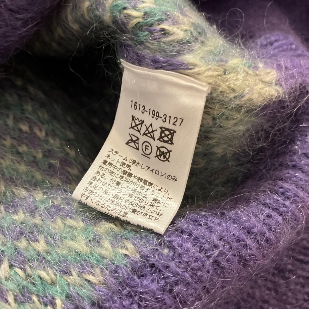 LOEFF / アーガイルシャギーモヘアＶネックニット