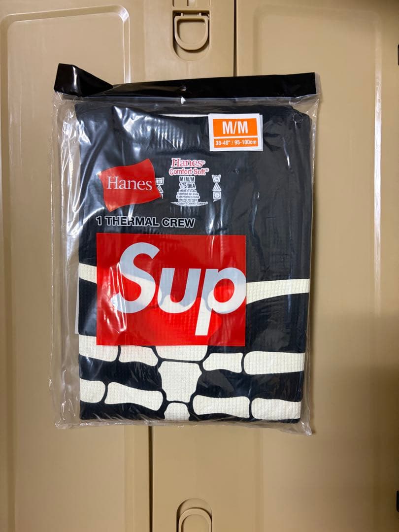 トップス Supreme Hanes Bones Thermal Crew Black M