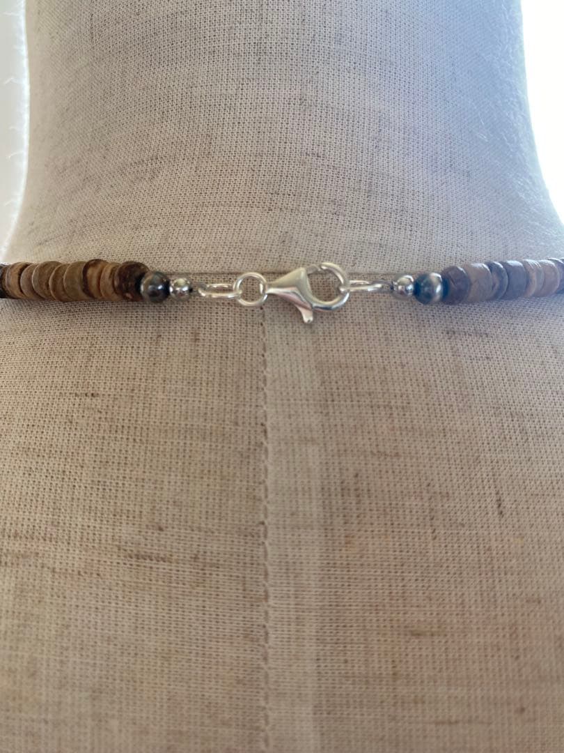 ナバホ ビーズ パール シルバー silver 925 ネックレス ココナッツ