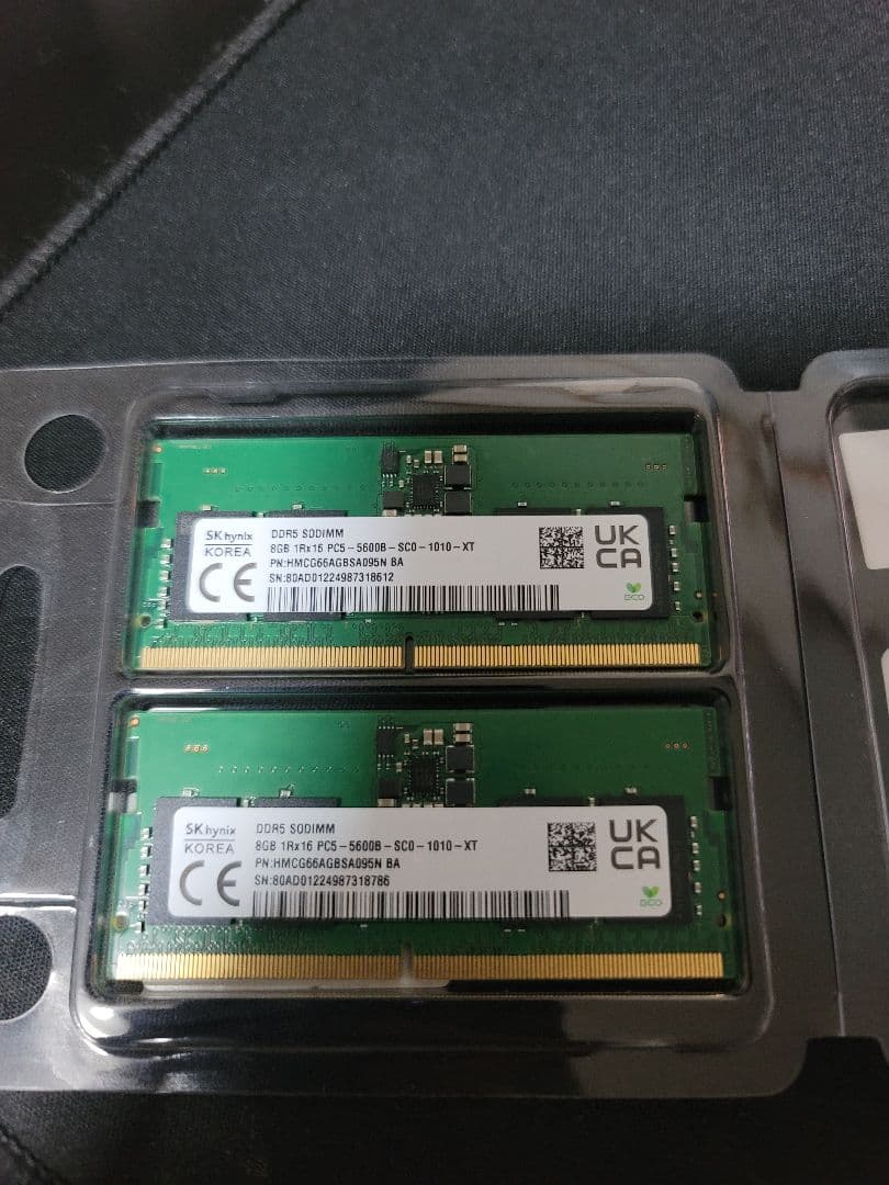 DDR5 8GB 5600MHz メモリ2枚セット ノートパソコン用