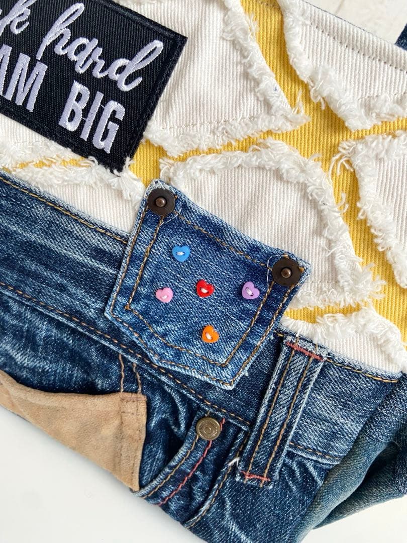 一点物｜デニムリメイク トートS 大人の遊び心「ポップ・ドーナツ君」バッグ