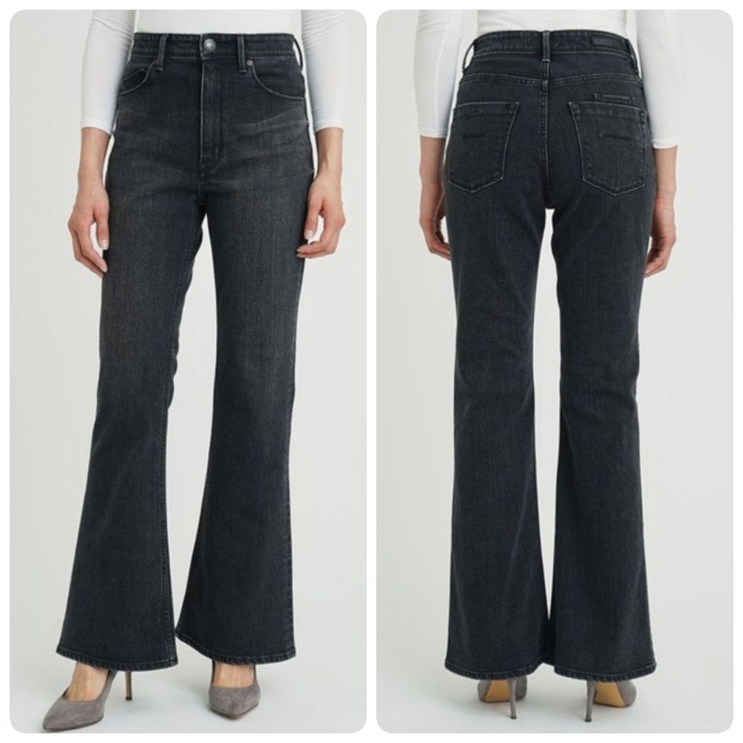 【未使用タグ付】YANUK ★ ヤヌーク フレア デニムパンツ ストレッチ 黒