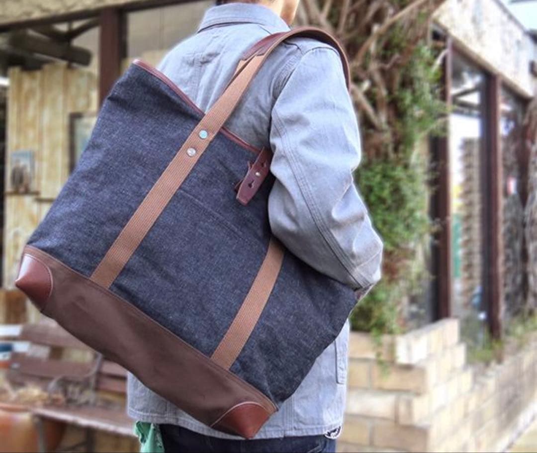 新品 ウエアハウス Lot 5212 デニム トートバッグ ダック レザー 生地