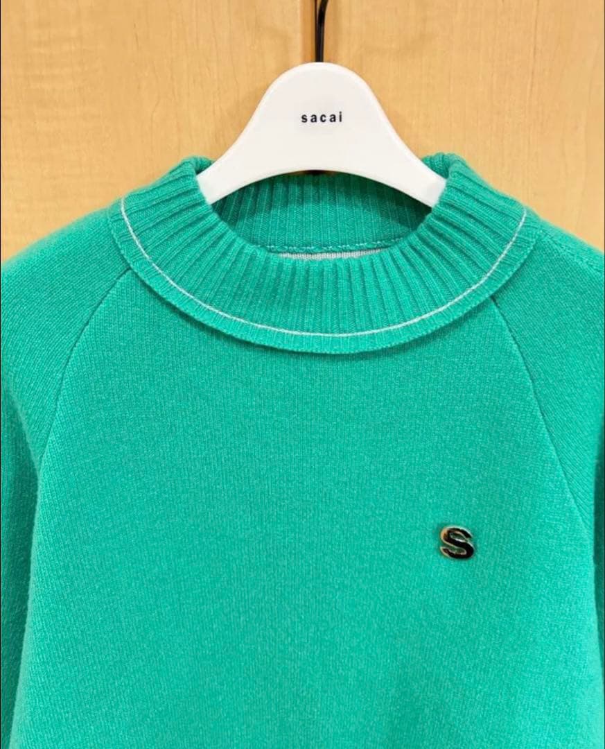 3500円お値下！13万★sacai サカイ★カシミアニット “S”ピンバッチ付