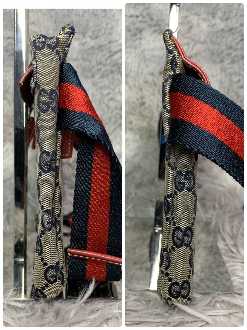 GUCCI グッチ ウエストポーチ ショルダーバッグ GG柄 キャンバス レザー