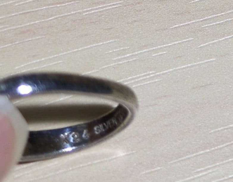 SILVER1000　K24　刻印リング　金ゴールド十字架　シルバーリング