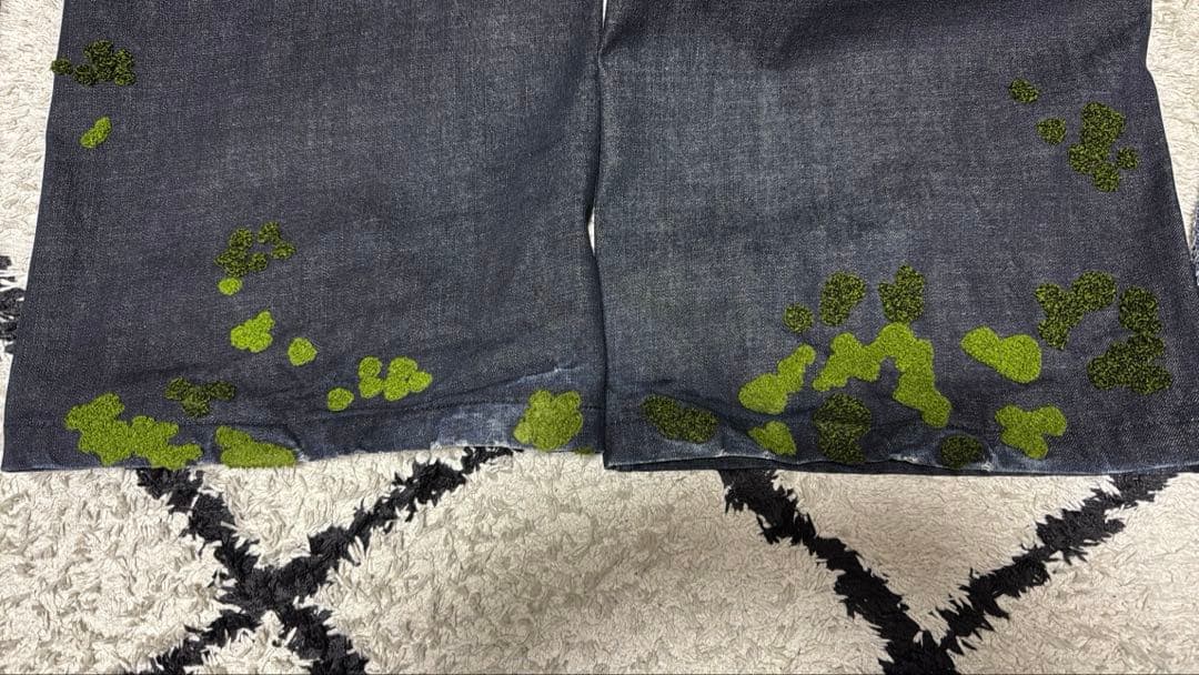 Feinicko 刺繍デザイン リジットデニム 濃紺 Msize