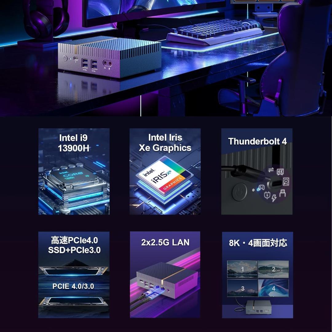 ミニPC 第13世代インテル Core i9-13900H 14コア