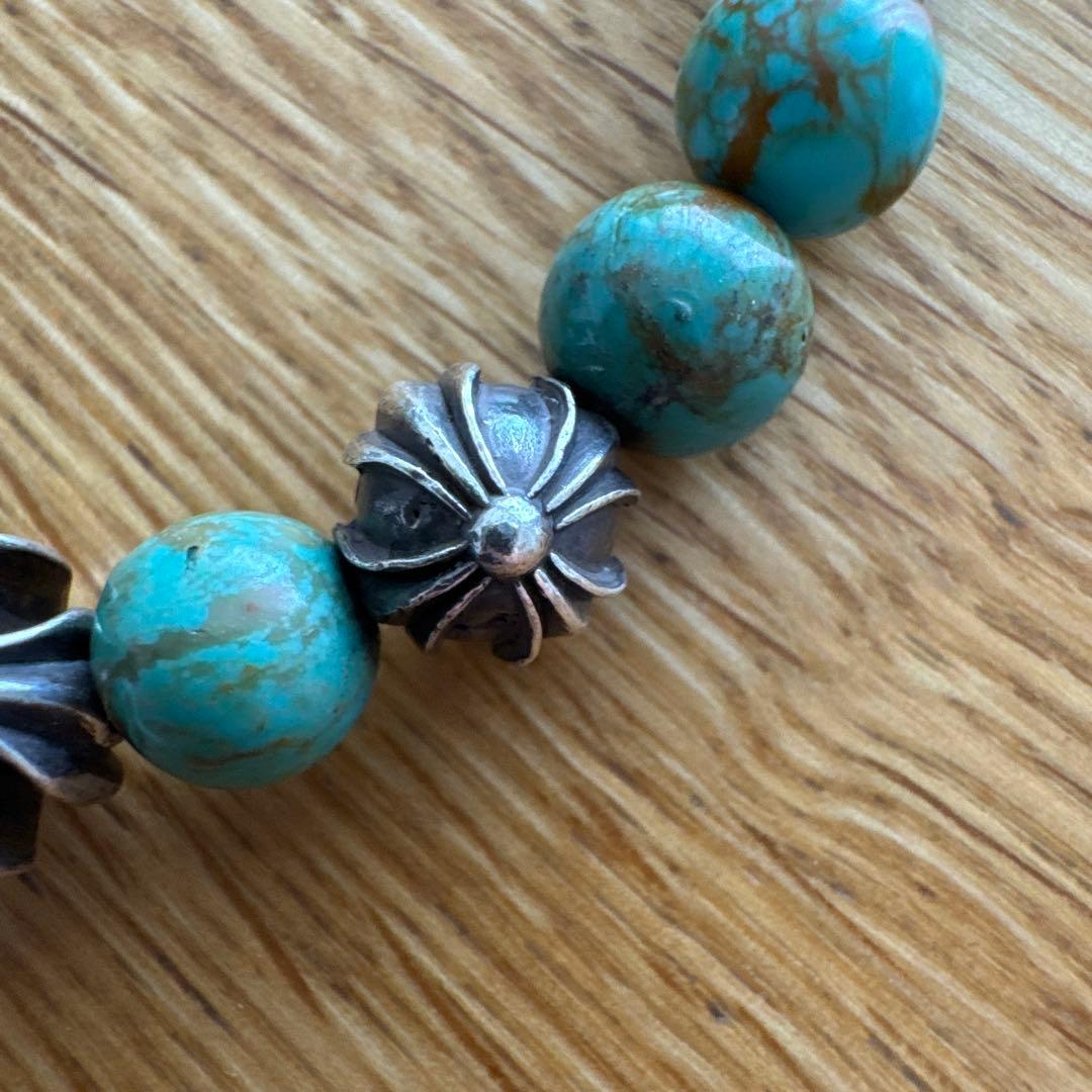 【CHROME HEARTS 】8mmターコイズビーズブレスレット
