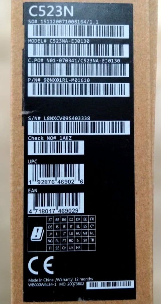 ASUS Chromebook c523na シルバー