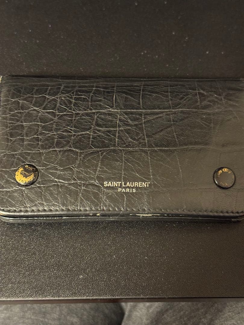 SAINT LAURENT クロコダイル型押し長財布