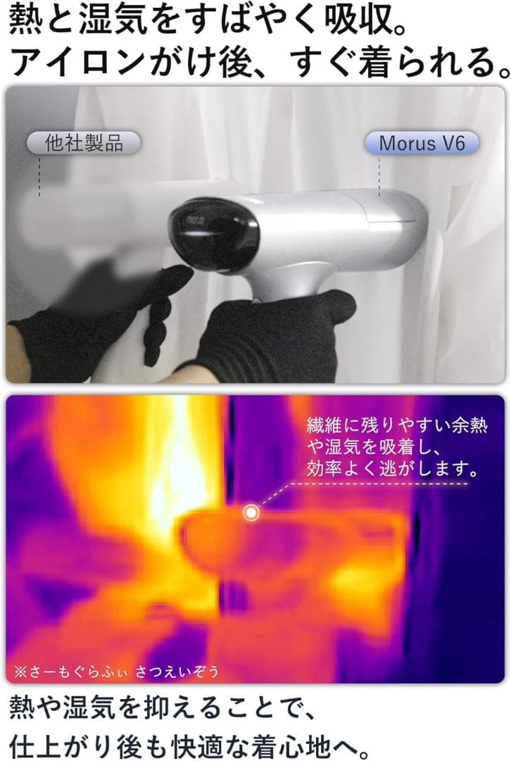 Morus V6 スチーマー ス チームアイロン真空吸着式 3000Pa強力吸引