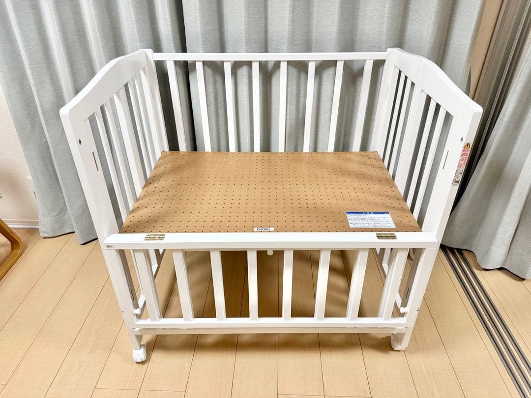 KATOJI ミニ ベビーベッド キャスター付き ホワイト