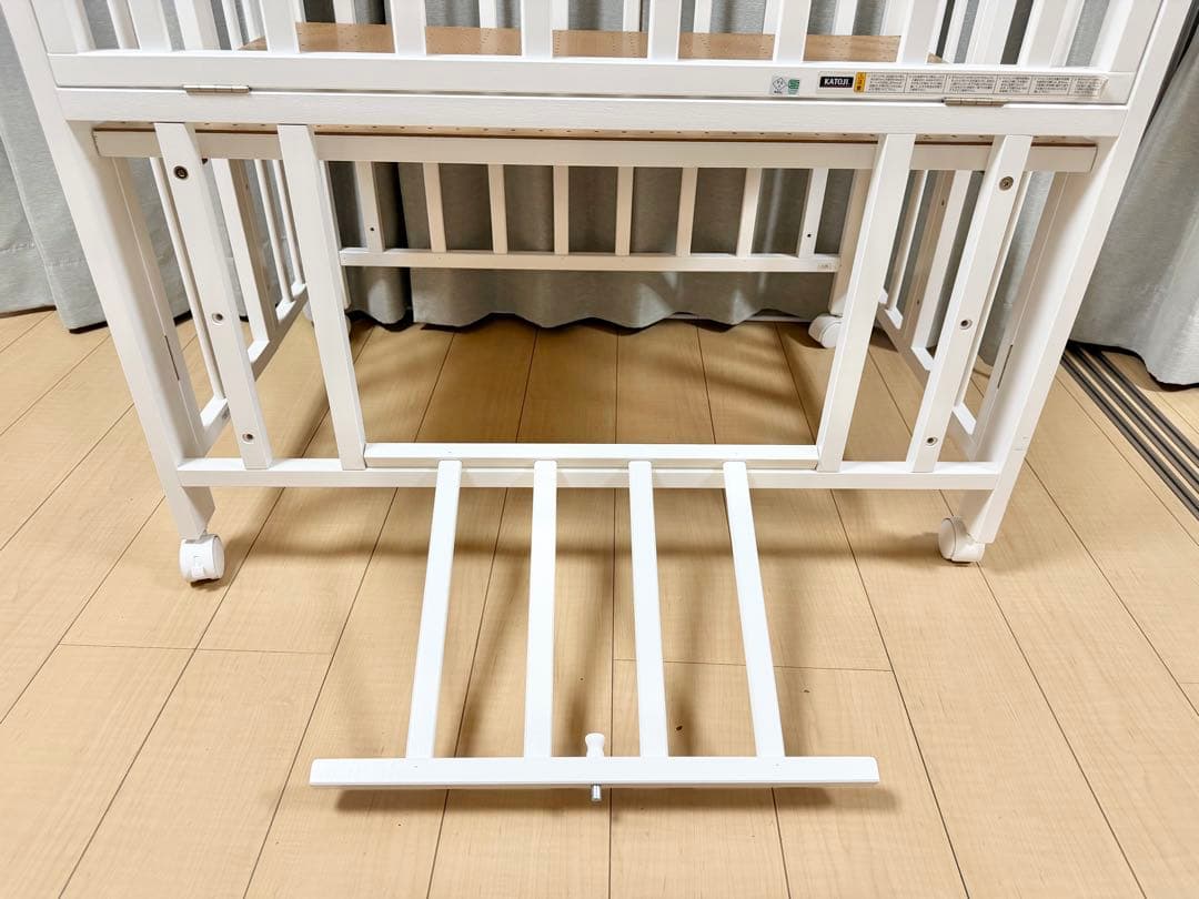 KATOJI ミニ ベビーベッド キャスター付き ホワイト