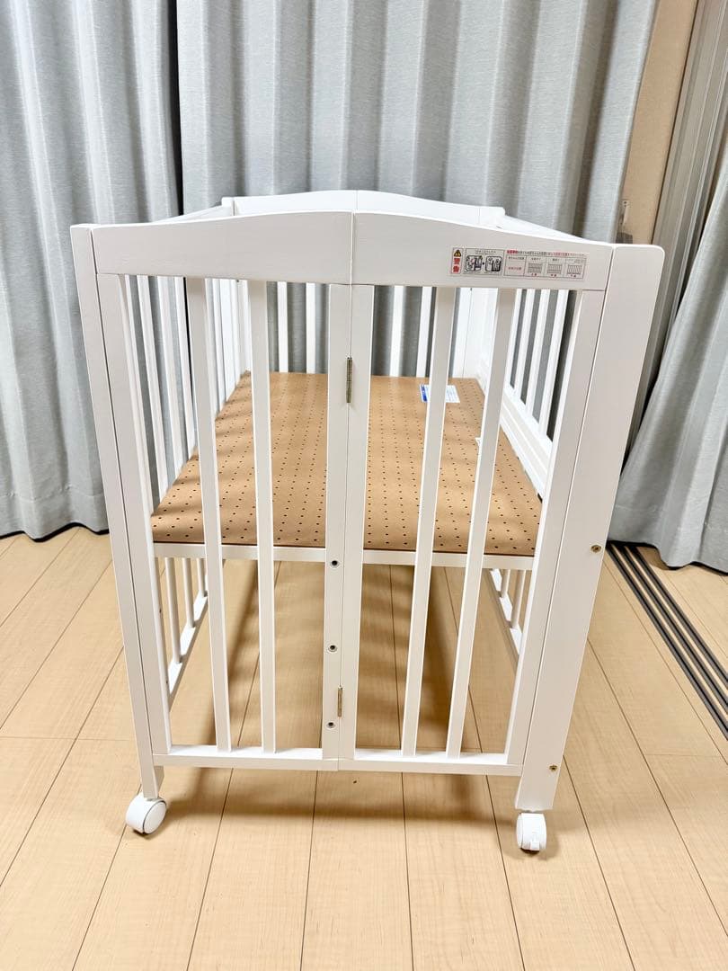 KATOJI ミニ ベビーベッド キャスター付き ホワイト