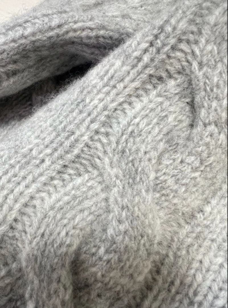 セールPOLO ポロラルフローレンウールカシミヤ ケーブル カーディガン　グレー