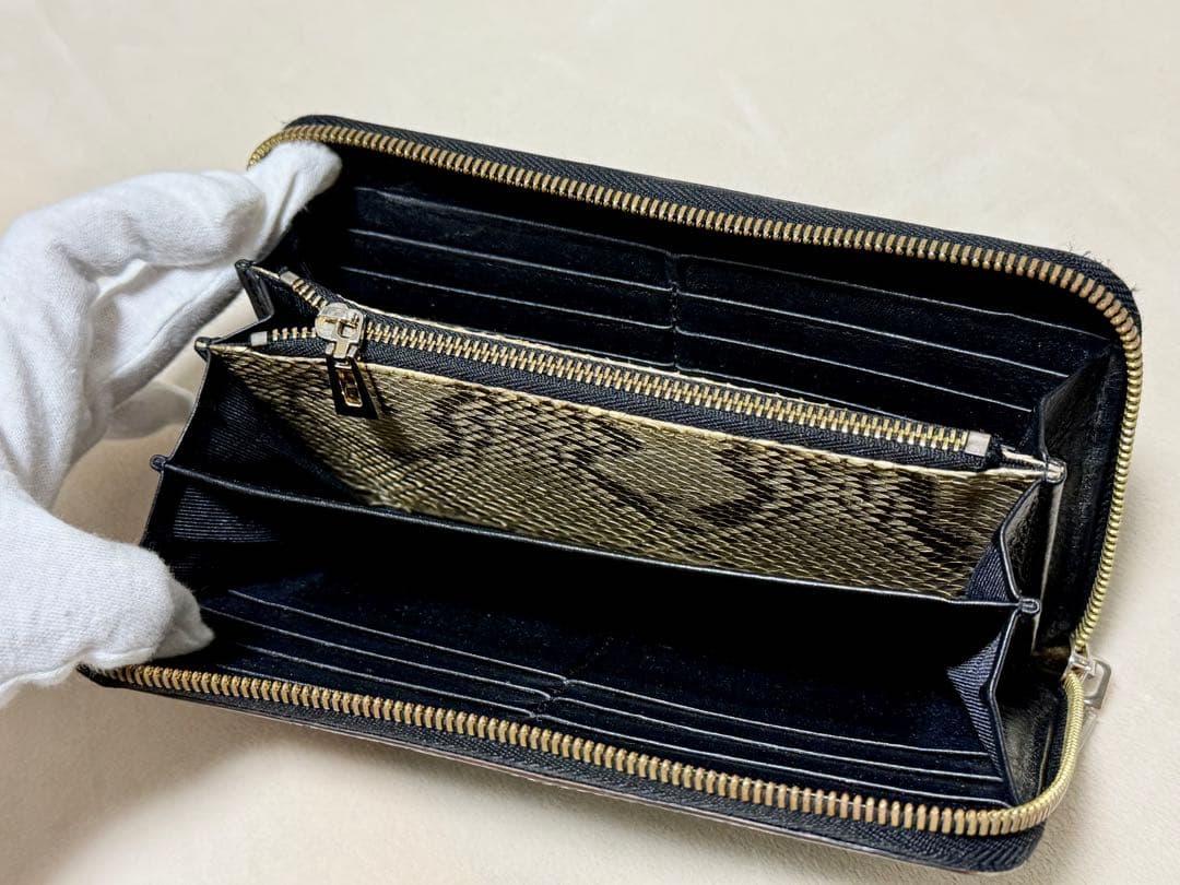 三京商会 黒いクロコダイル 長財布