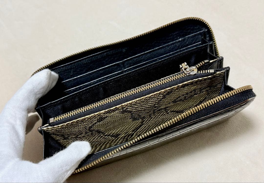 三京商会 黒いクロコダイル 長財布