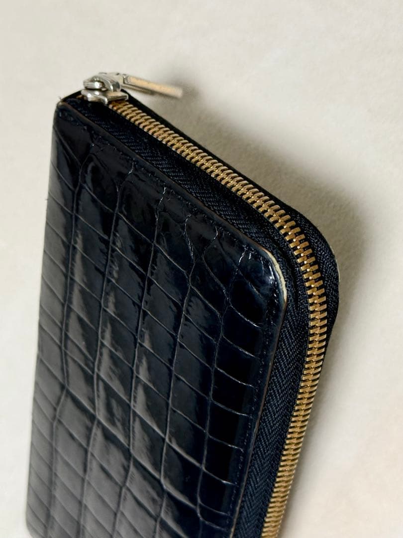 三京商会 黒いクロコダイル 長財布