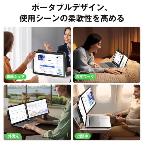 デュアルディスプレイ ダブルモニター 100%sRGB 超広色域 14インチ p