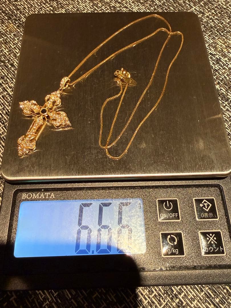刻印有り　ダイヤクロス　k18 ネックレス 6.66g 0.8ct