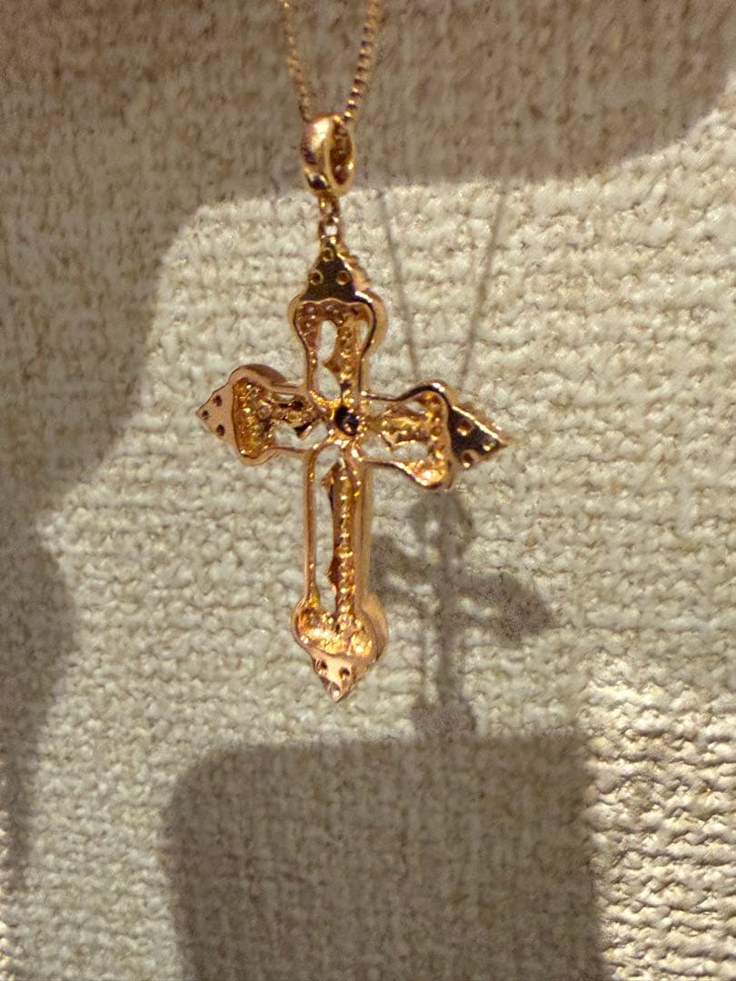 刻印有り　ダイヤクロス　k18 ネックレス 6.66g 0.8ct