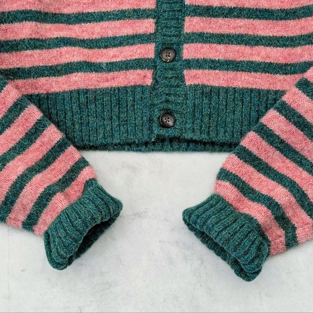 極美品★CABaN キャバン アルパカボーダークルーネックカーディガン