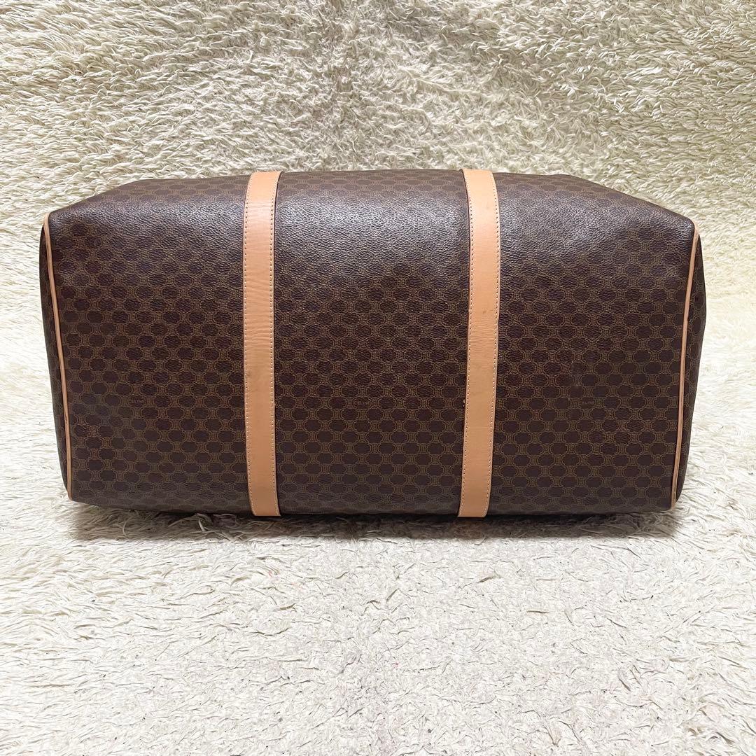 【特大容量/美品】セリーヌ　ボストンバッグ　マカダム　レザー　ゴールド金具