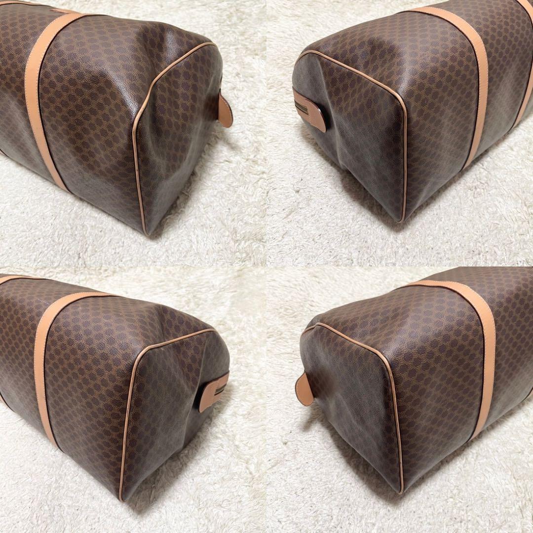 【特大容量/美品】セリーヌ　ボストンバッグ　マカダム　レザー　ゴールド金具