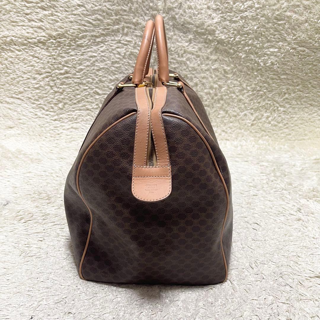 【特大容量/美品】セリーヌ　ボストンバッグ　マカダム　レザー　ゴールド金具