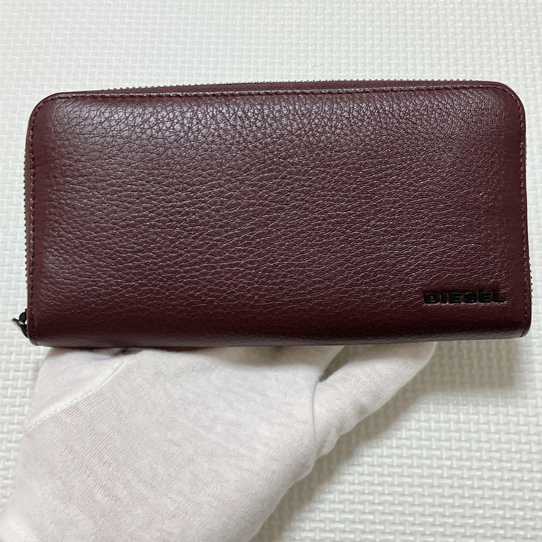 ・未使用　DIESEL ディーゼル レザーラウンドファスナー長財布　ブラウン