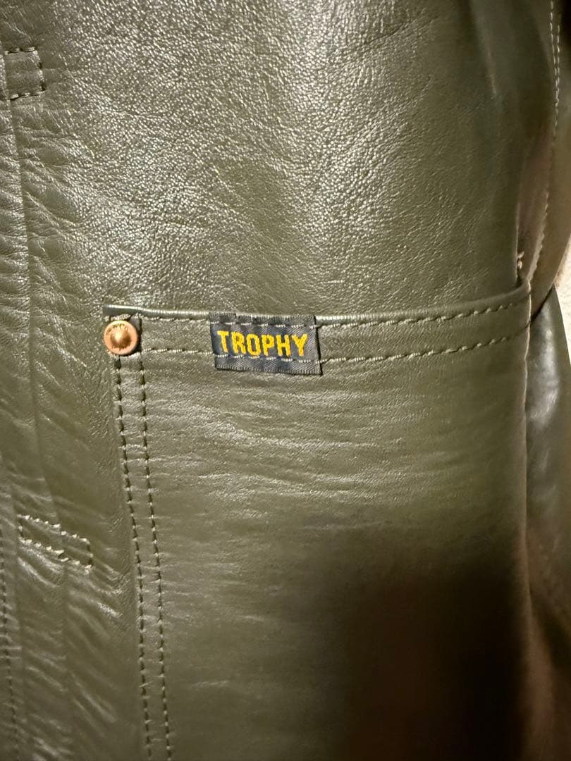 トロフィークロージング　レザジャケット　TRL-24 オリーブ　42