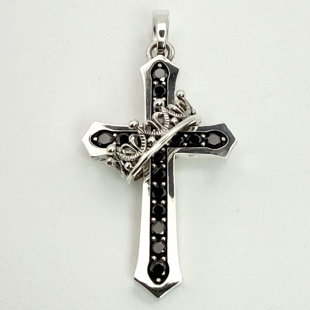 ◆【極美品】Justin Davis CROSS WITH CROWNペンダント