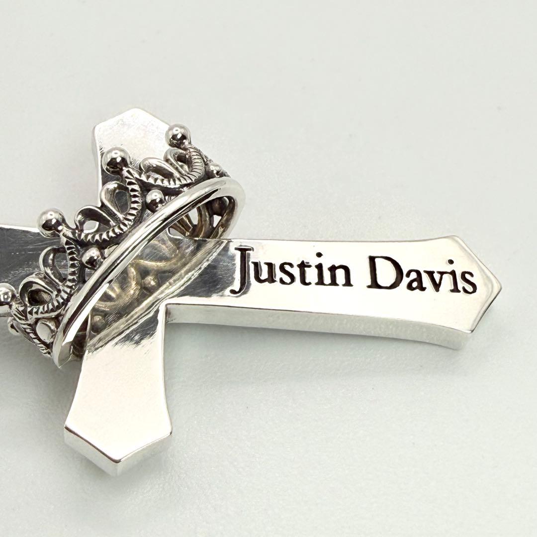 ◆【極美品】Justin Davis CROSS WITH CROWNペンダント