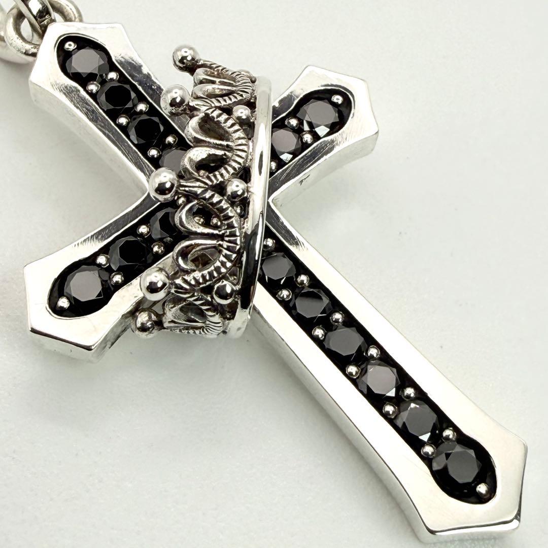 ◆【極美品】Justin Davis CROSS WITH CROWNペンダント