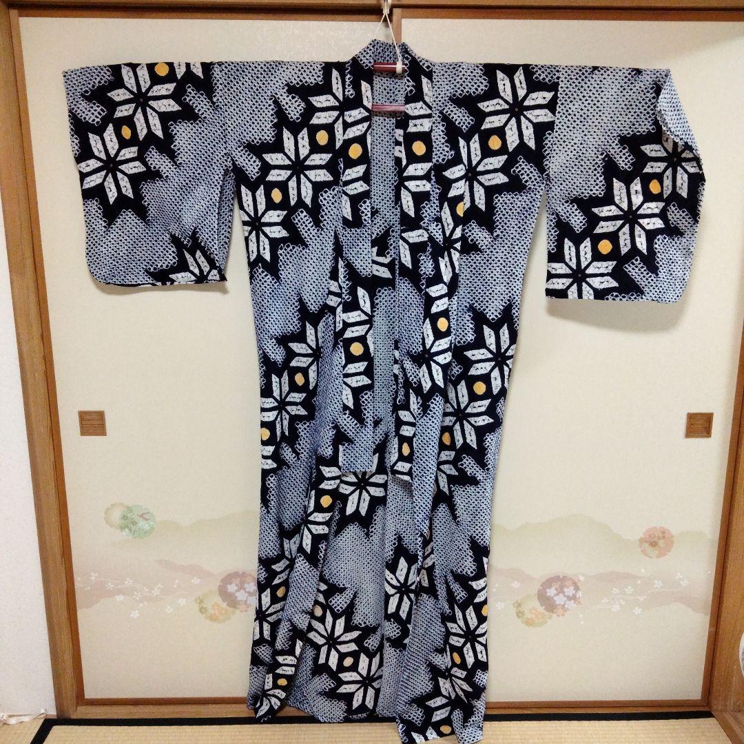有松絞り浴衣　L　裄70 肩身丈165　美品