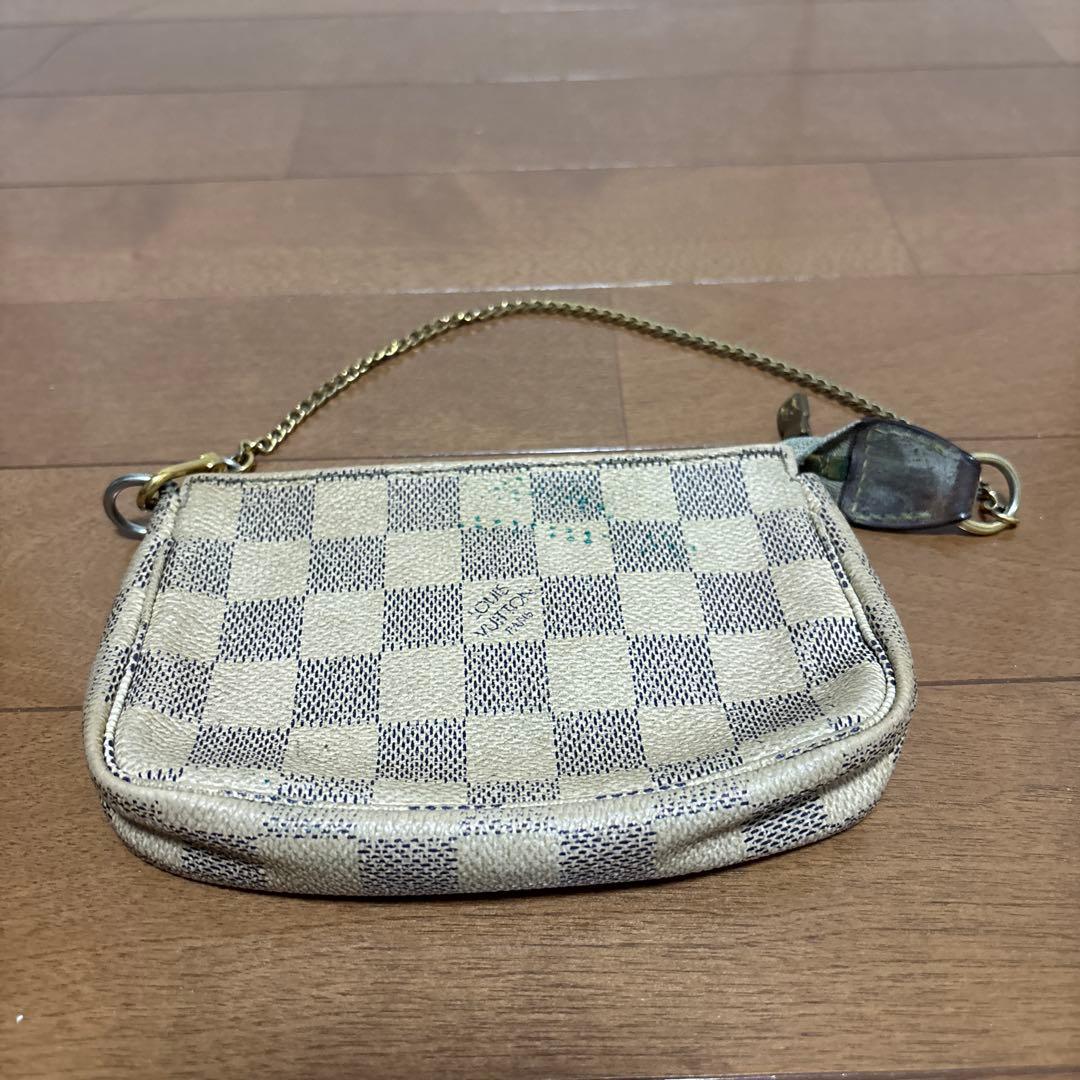 ヴィトン バッグ ダミエ 白 ミニポシェット