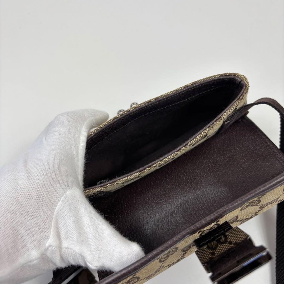 【美品】GUCCI グッチショルダーバッグ ボディバッグ GGキャンバス