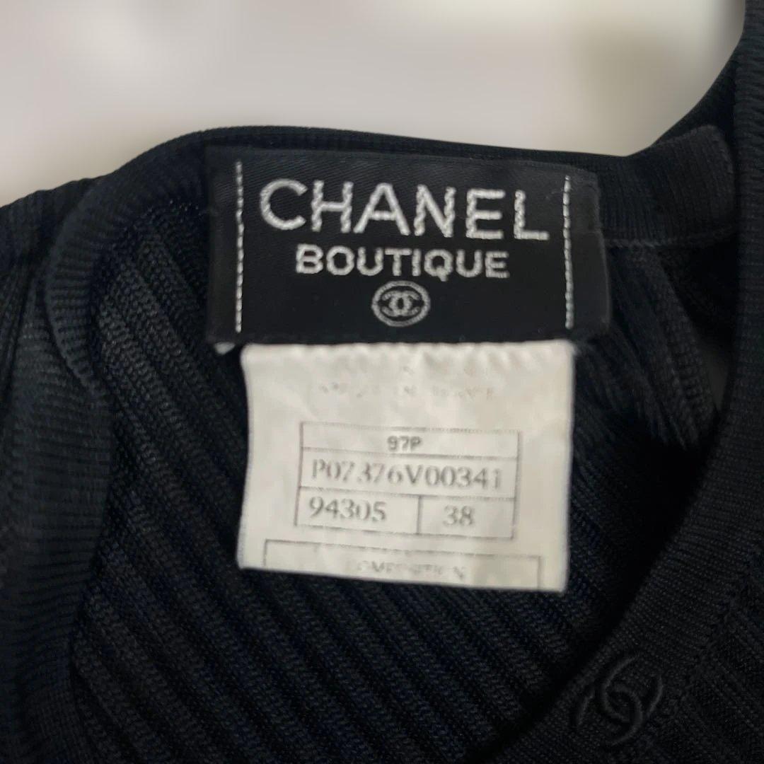 CHANEL ブラック ノースリーブ ワンピース