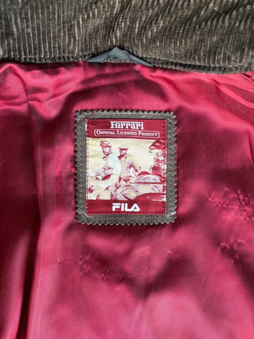 希少 FILA×Ferrari ダークブラウン レザージャケット 90s