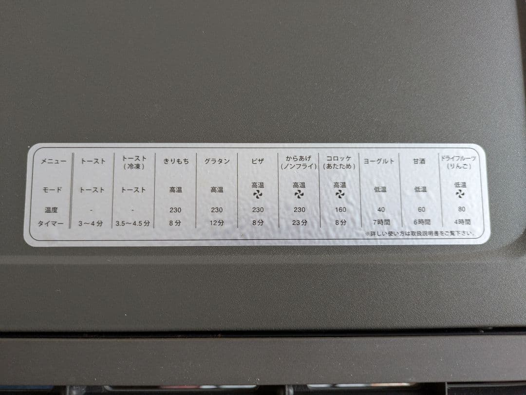 未使用に近い！TESCOM低温コンベクションオーブン。品番TSF601