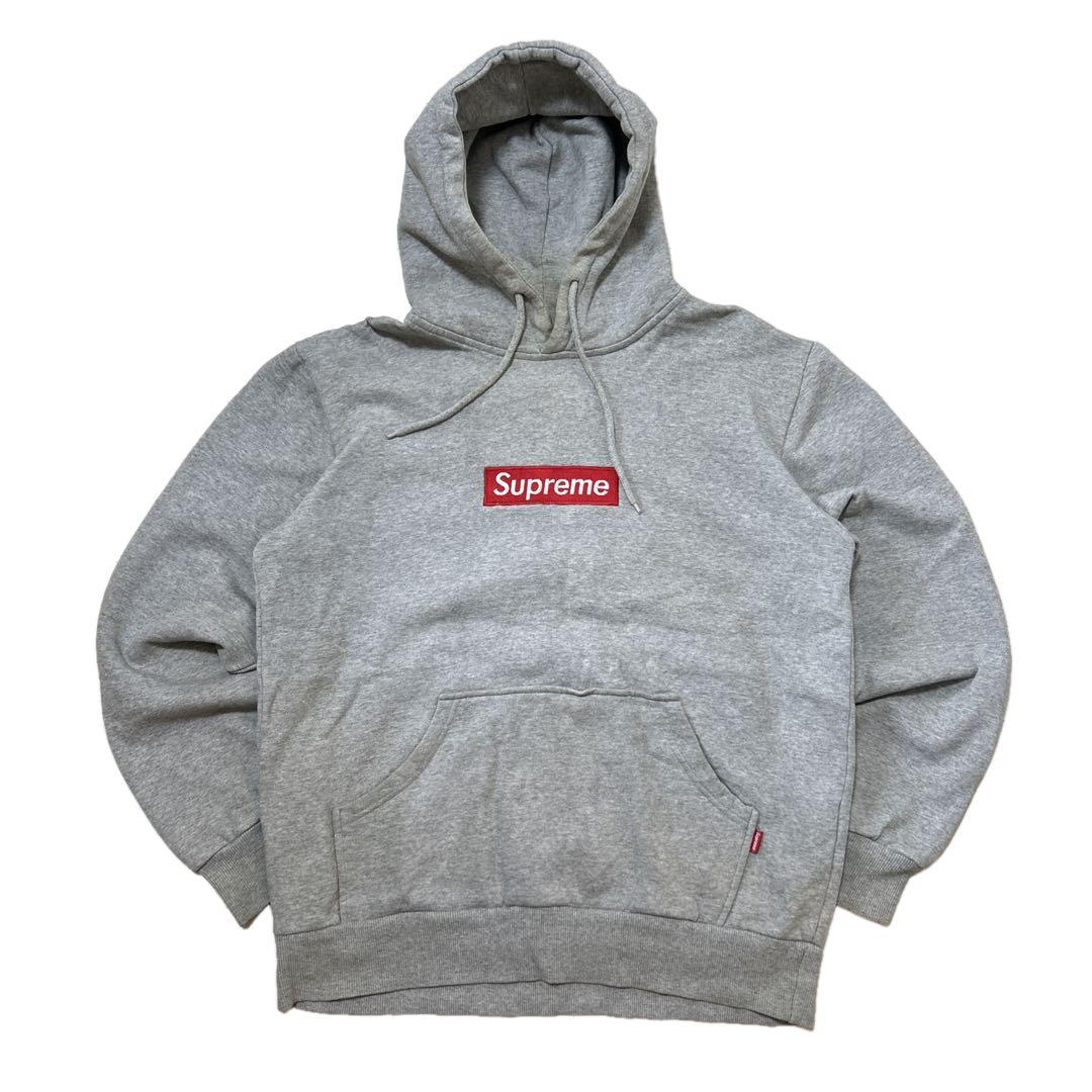 Supreme Box Logo Hooded Sweatshirt L グレー