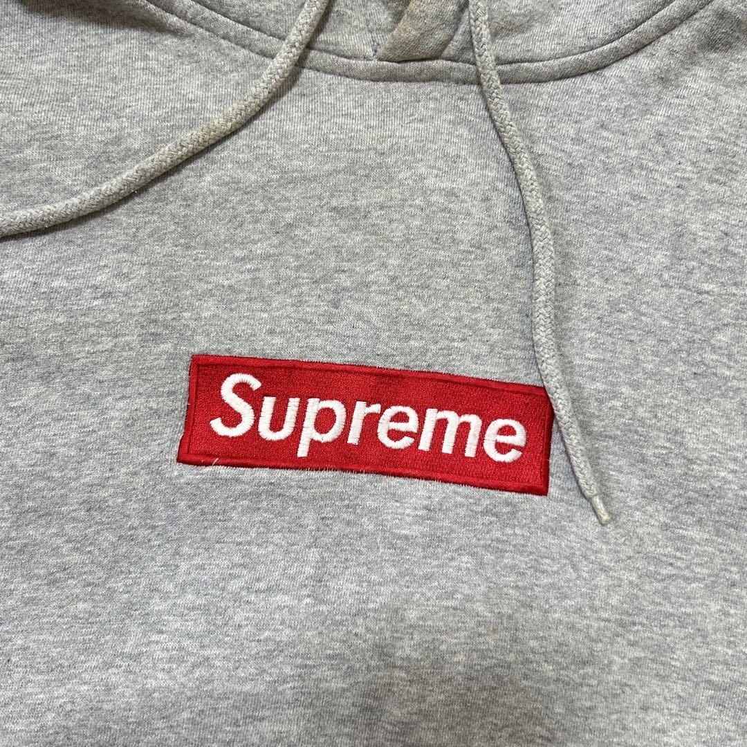 Supreme Box Logo Hooded Sweatshirt L グレー