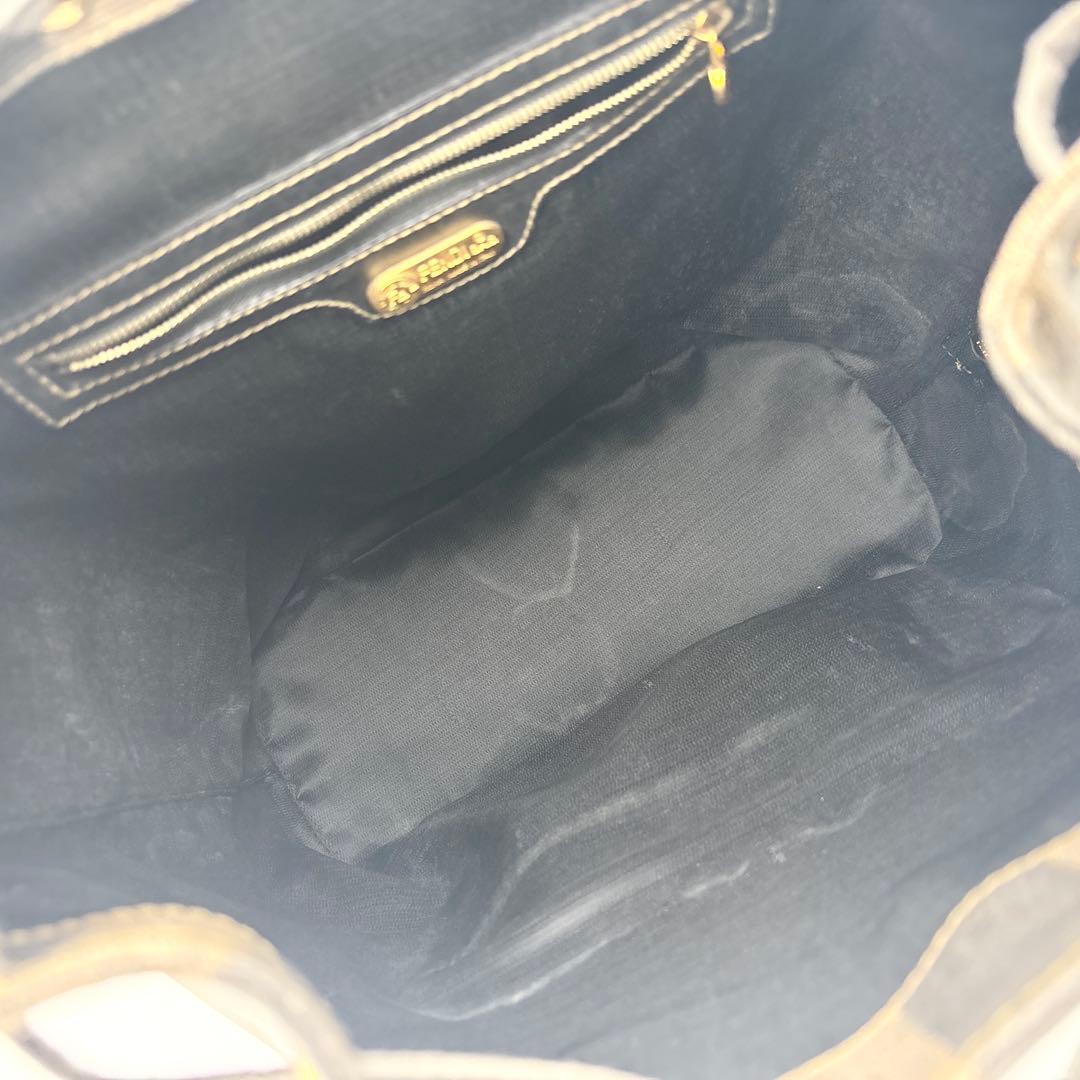 フェンディ リュック ペカン柄 バックパック 巾着 レザー PVC リュック