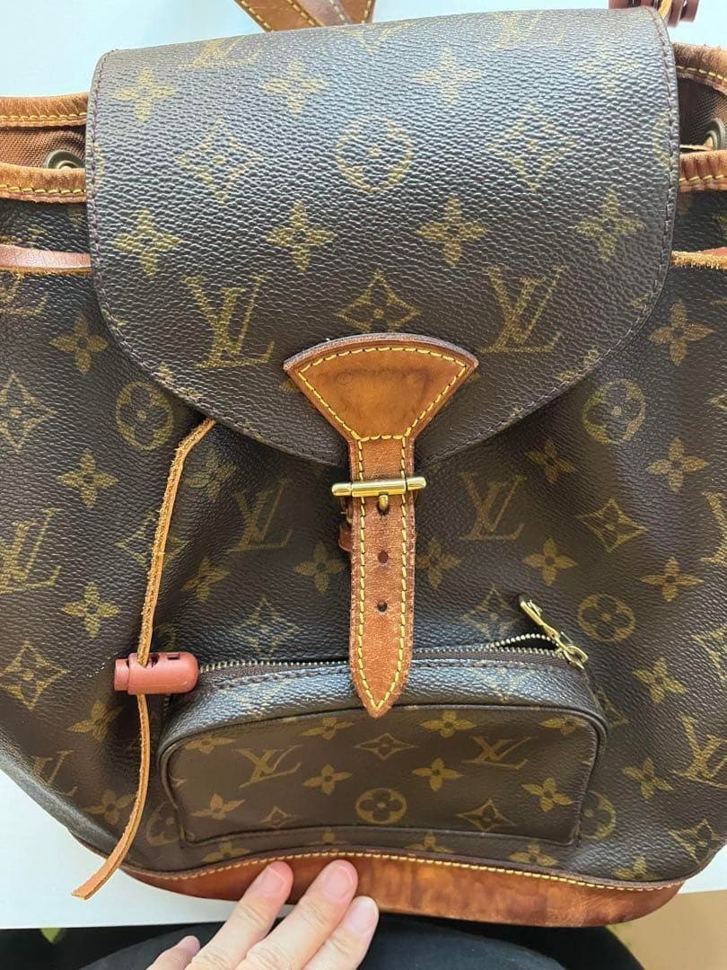 ルイヴィトン　リュック　モンスリ　モノグラム　ヴィンテージ　レトロ　総柄　平成