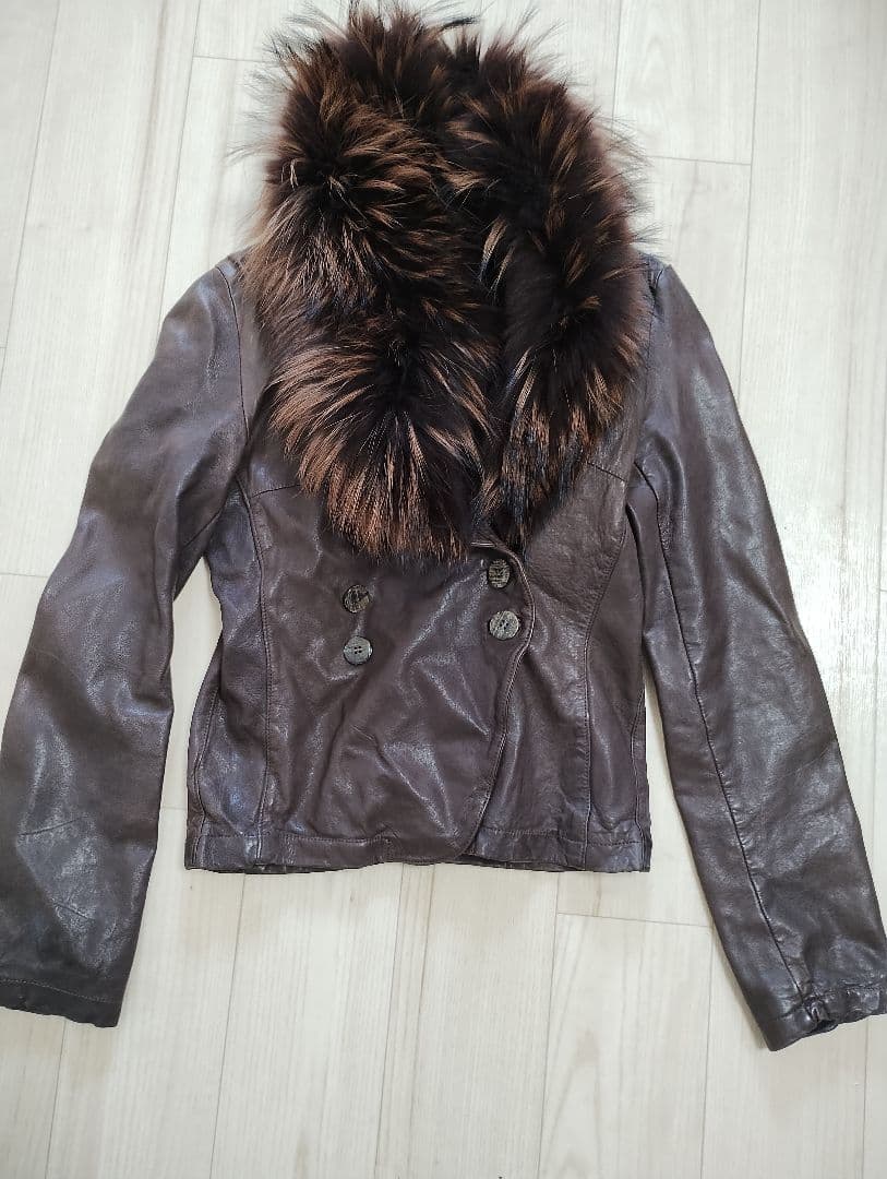 【希少】GIORGIO BRATO ラムレザージャケット ファー 40